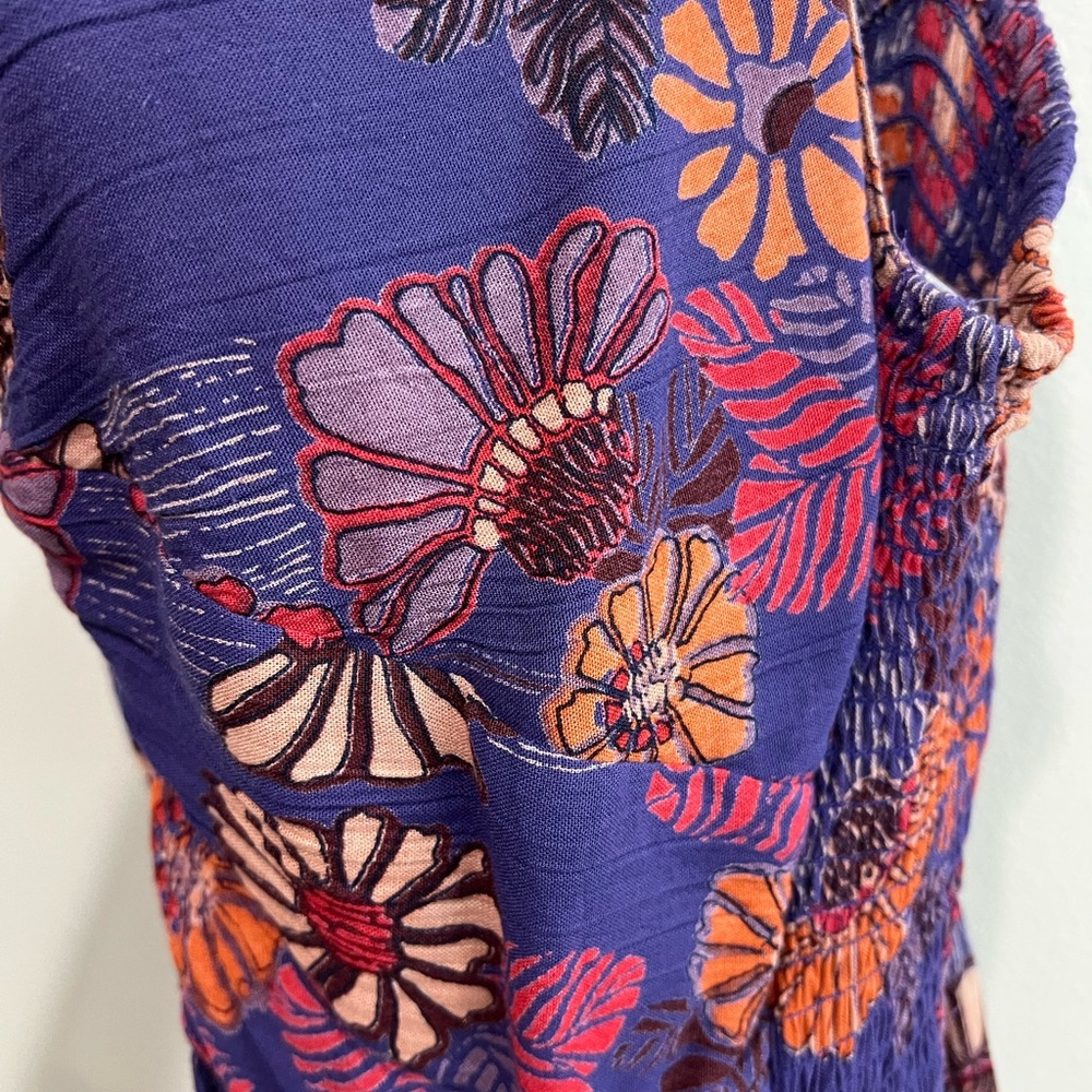 Angie Blue and Orange Floral Dress - Picture 4 of 6